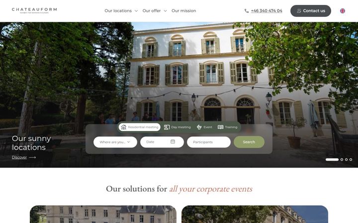 Screenshot of chateauform.com