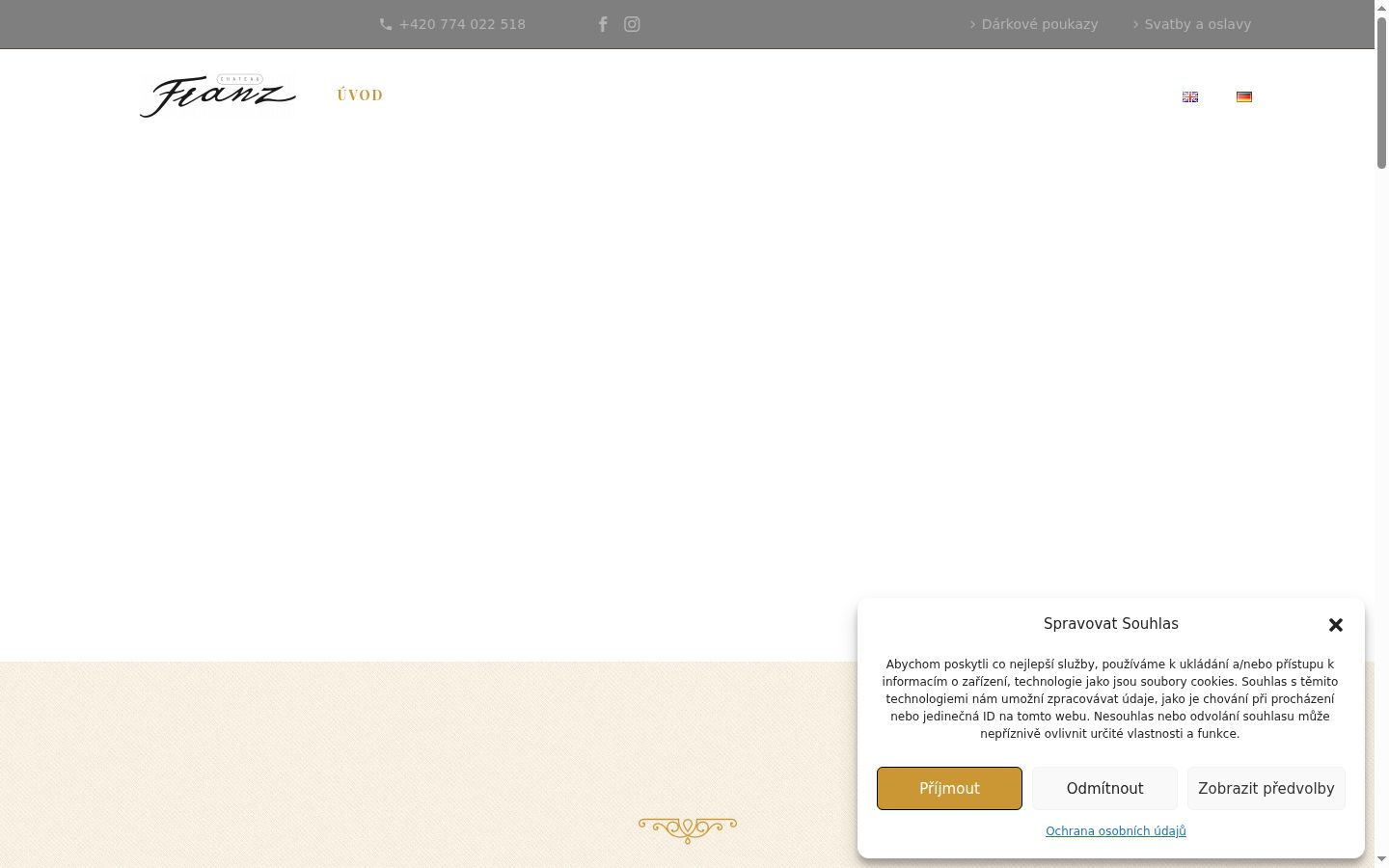Captura de pantalla del banner de consentimiento mostrado antes de cualquier interacción