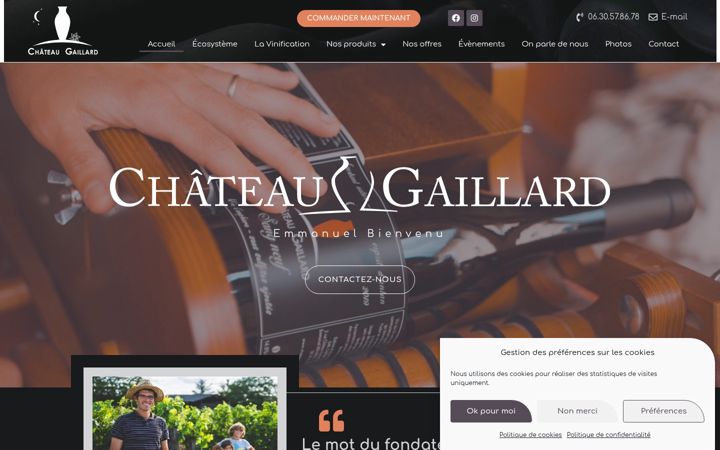 Screenshot of chateaugaillard-bio.com