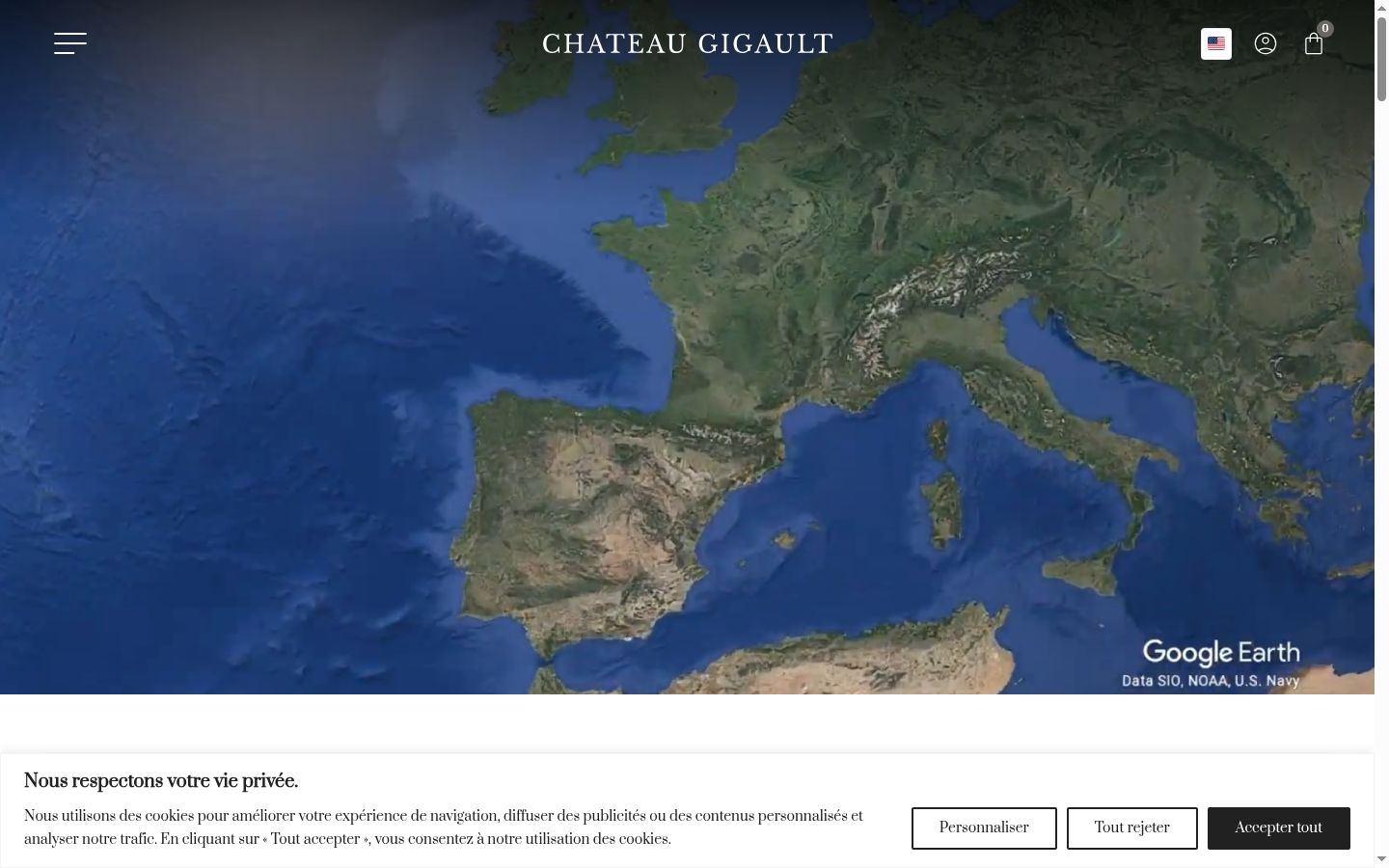 Screenshot of the consent banner shown before any interaction