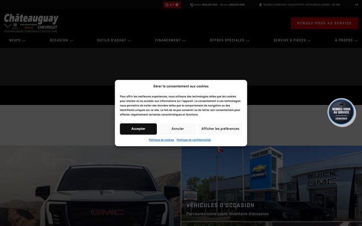 Screenshot of chateauguaychevrolet.com