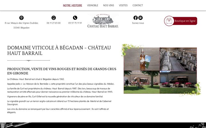 Screenshot of chateauhautbarrail.com
