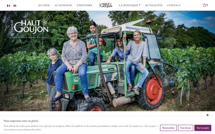 Screenshot of chateauhautgoujon.com
