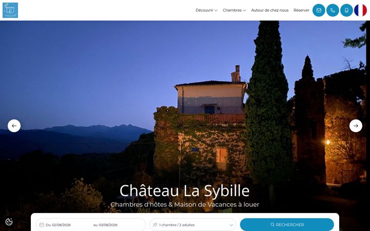 Screenshot of chateaulasybille.com