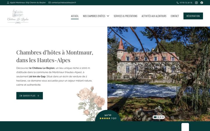 Skjermbilde av chateaulebeylon.fr