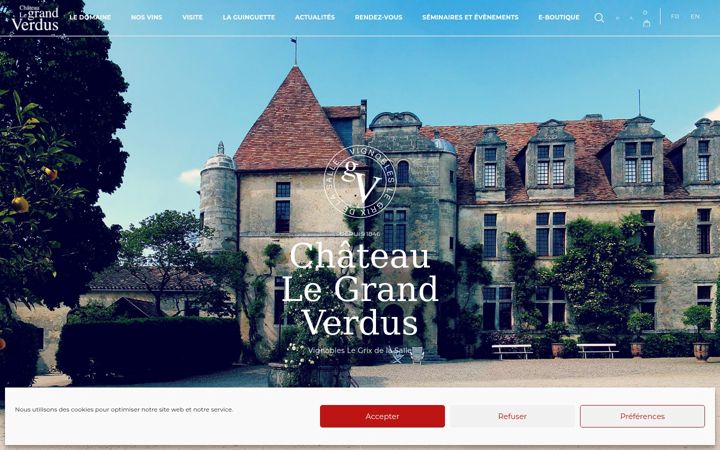 Screenshot of chateaulegrandverdus.com