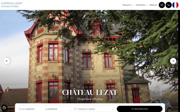 Screenshot of chateaulezat.com