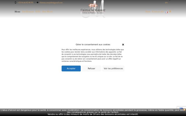 Screenshot of chateaumarjolet.com