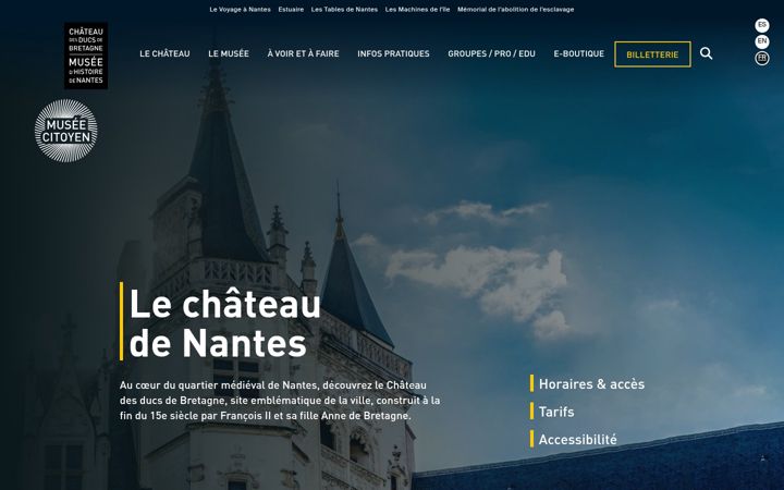 Screenshot van chateaunantes.fr