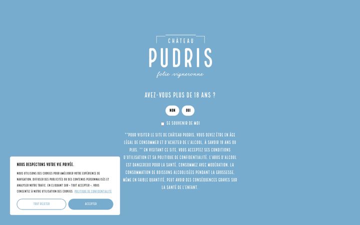Screenshot of chateaupudris.com