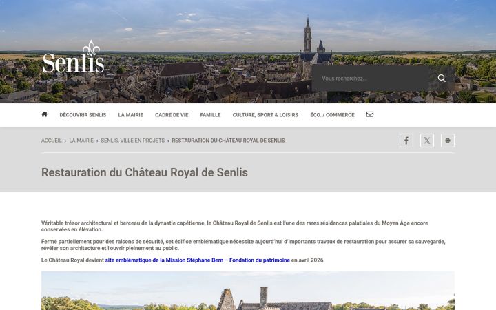 Skjermbilde av chateauroyalsenlis.fr