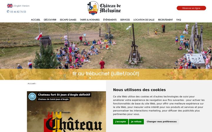 Skjermbilde av chateausaintjeandangle.fr
