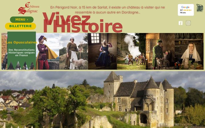 Screenshot of chateausalignac.com