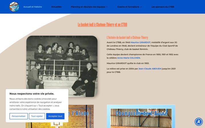 Skærmbillede af chateauthierrybasketball.fr