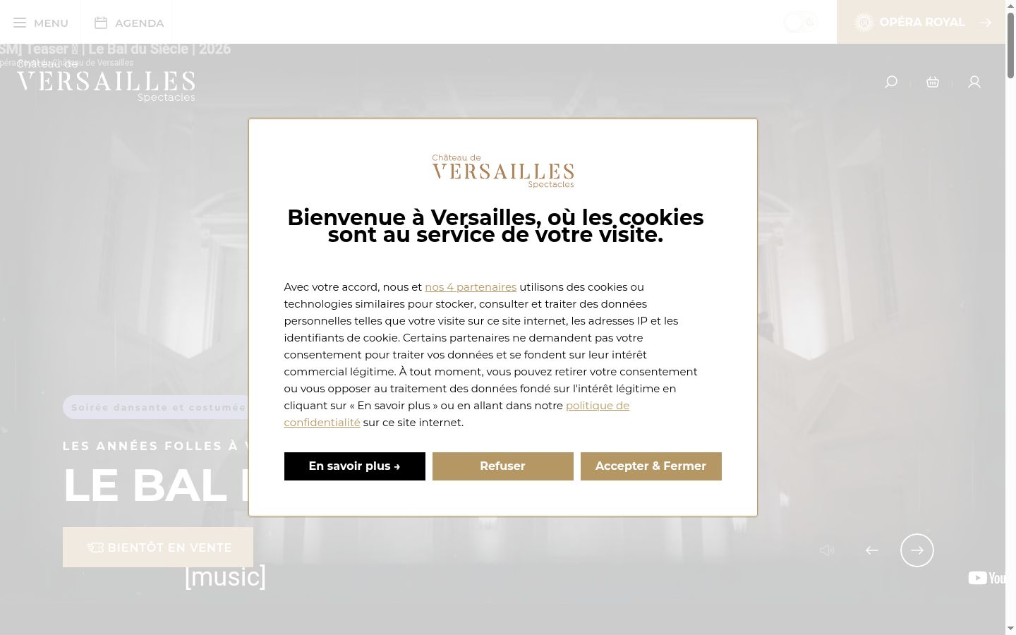 Screenshot del banner di consenso mostrato prima di qualsiasi interazione