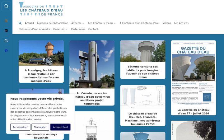 Screenshot of chateauxdeau.com