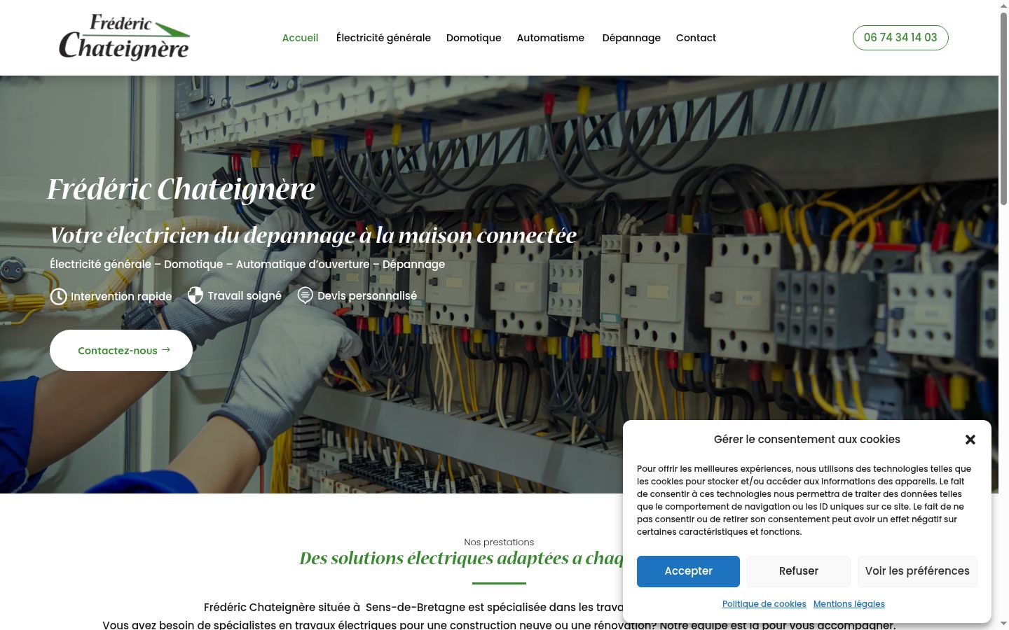 Screenshot des Einwilligungsbanners vor jeglicher Interaktion