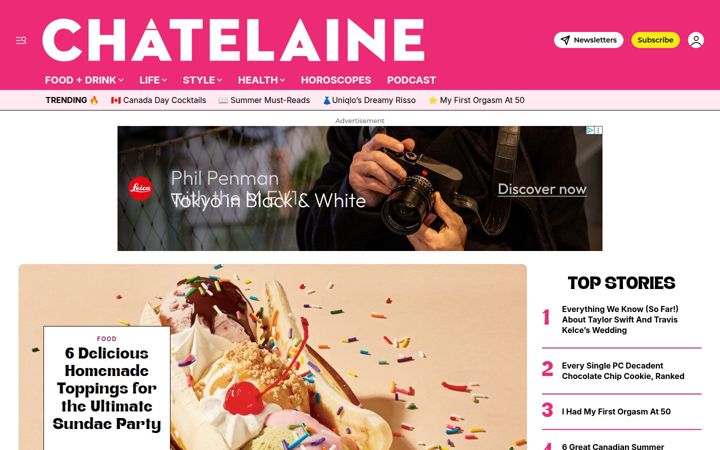Screenshot του chatelaine.com