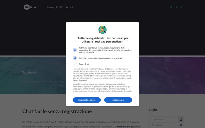 Snímek obrazovky chatfacile.org