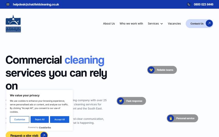 Screenshot of chatfieldcleaning.co.uk