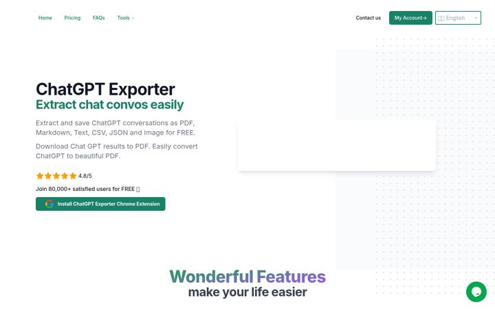 Screenshot ta' chatgptexporter.com