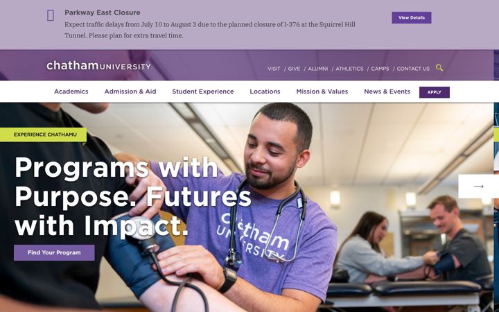 Screenshot of chatham.edu