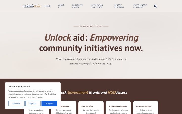 Screenshot of chathanhouse.com
