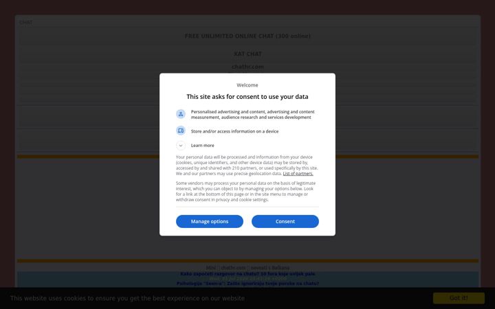 Screenshot of chathr.com