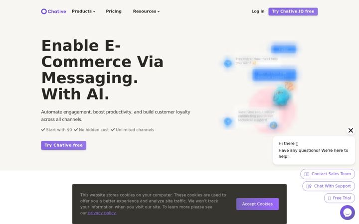 Screenshot of chative.io