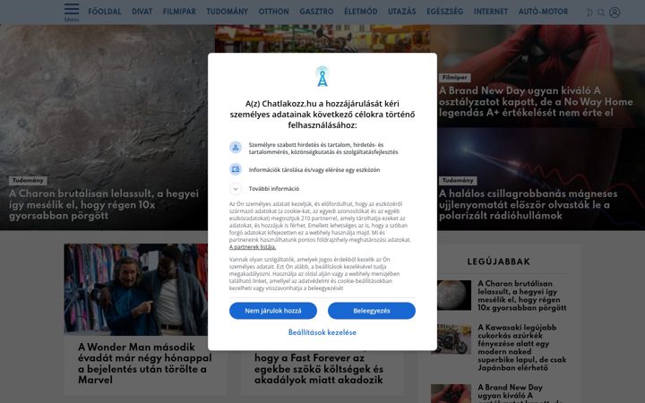 Screenshot ta' chatlakozz.hu
