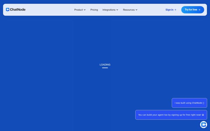 Posnetek zaslona chatnode.ai