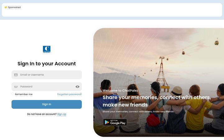 Screenshot of chatpalez.com