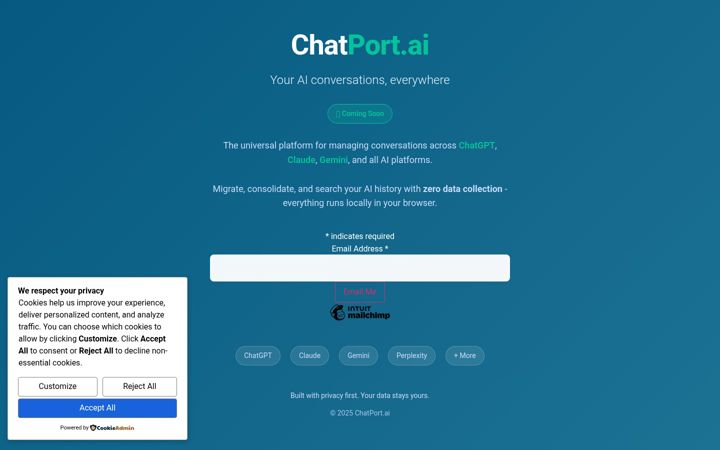 Posnetek zaslona chatport.ai