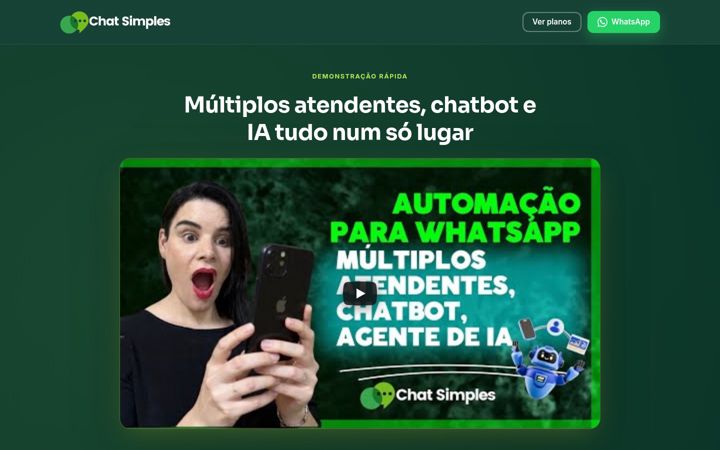 Captură de ecran a chatsimples.com.br