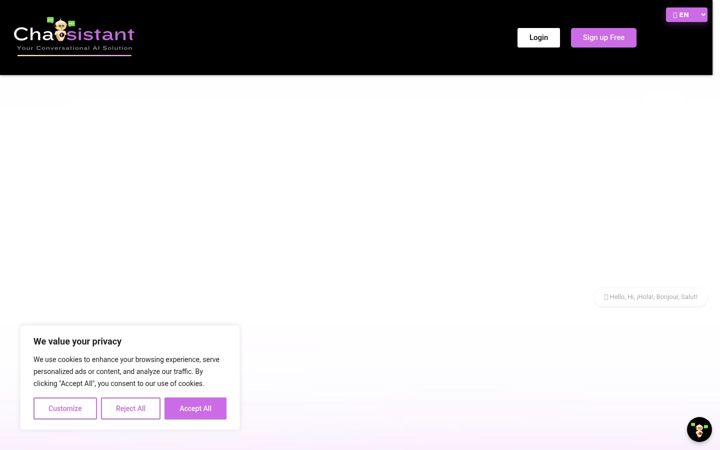 Screenshot of chatsistant.com
