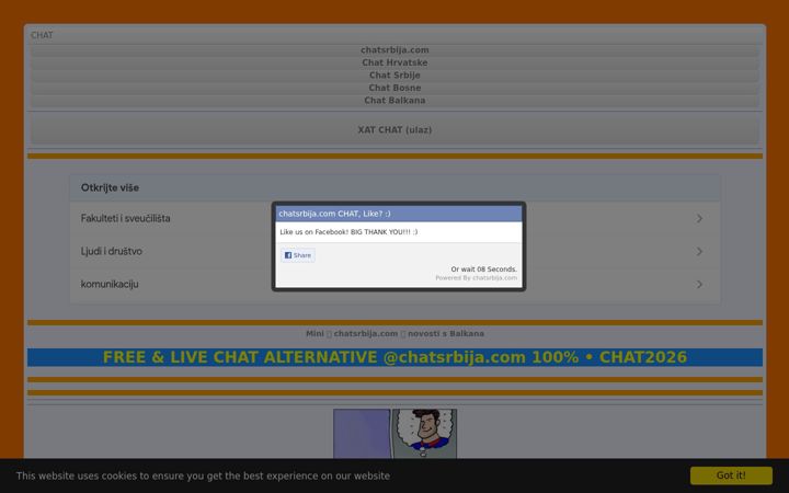 Screenshot of chatsrbija.com
