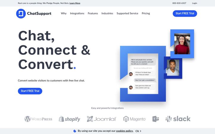 Екранна снимка на chatsupport.co