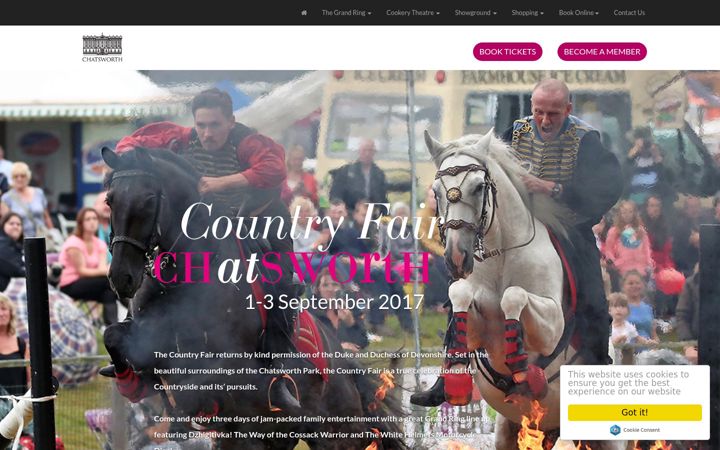 Screenshot von chatsworthcountryfair.co.uk