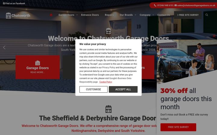 Screenshot von chatsworthgaragedoors.co.uk