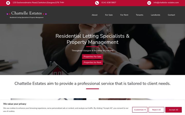 Screenshot of chattelle-estates.com