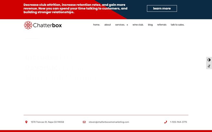 Screenshot of chatterboxwinemarketing.com