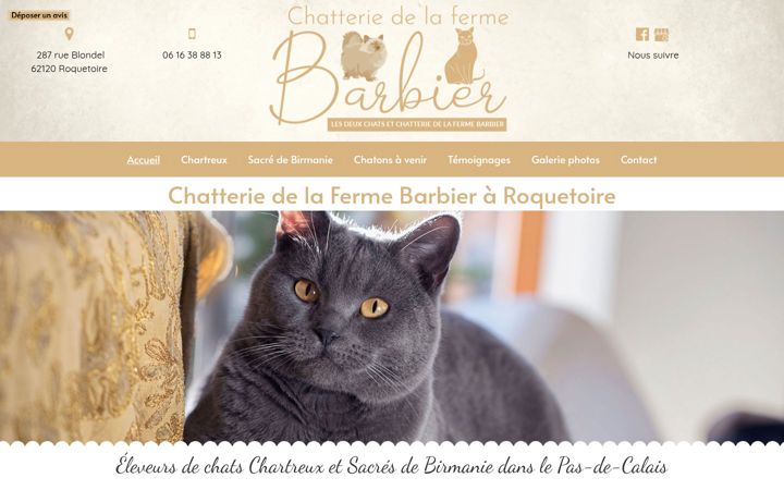 Skjámynd af chatterie-de-la-ferme-barbier.fr