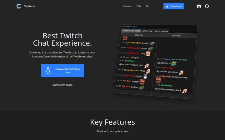 Screenshot of chatterino.com