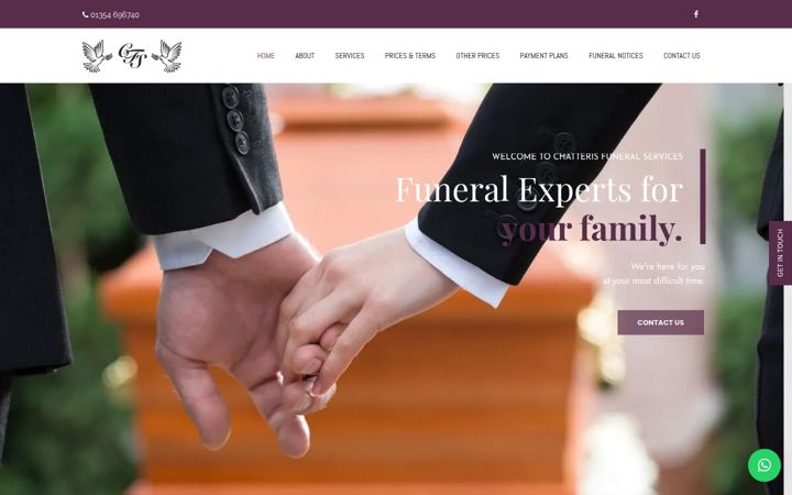 Screenshot of chatterisfuneralservices.com
