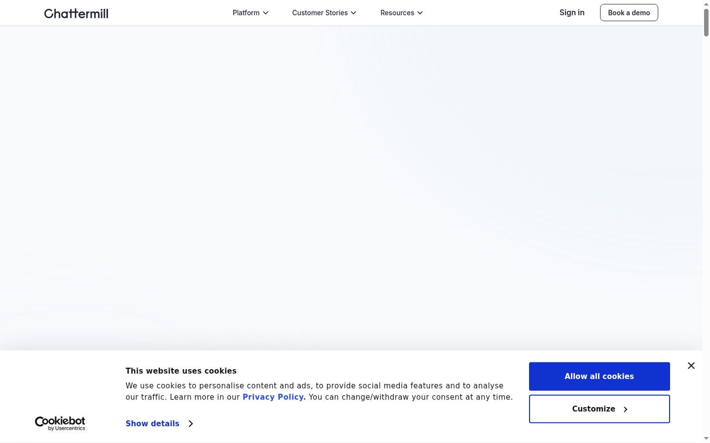 Screenshot of the consent banner shown before any interaction