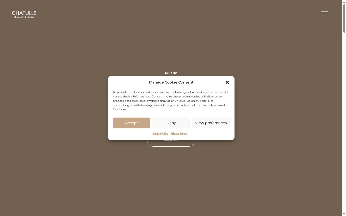 Capture d'écran de la bannière de consentement affichée avant toute interaction