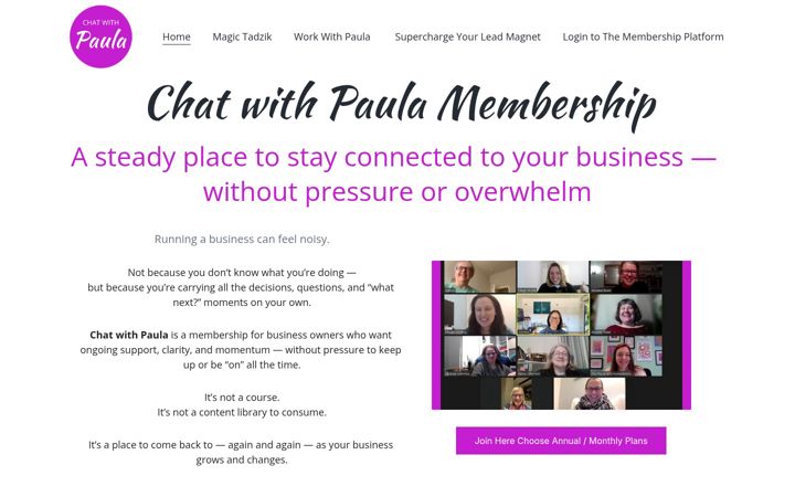 Skjámynd af chatwithpaula.co.uk