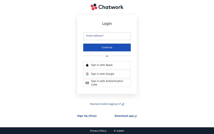 Snímek obrazovky chatwork.com