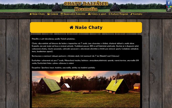 Ekraanipilt saidist chatydalesice.cz