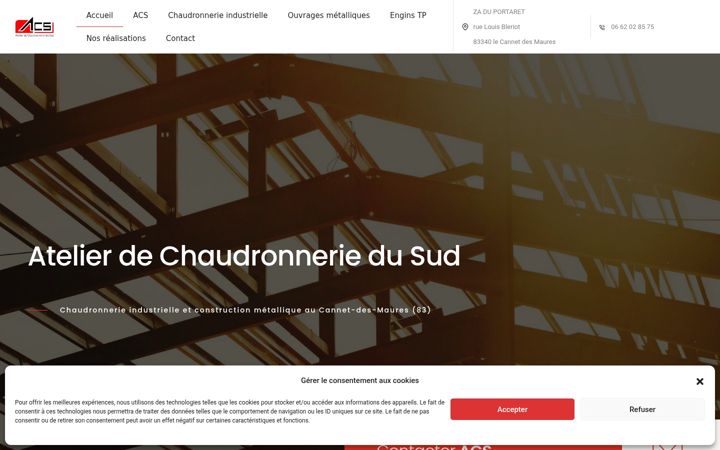 Skjámynd af chaudronnerie-sud.fr